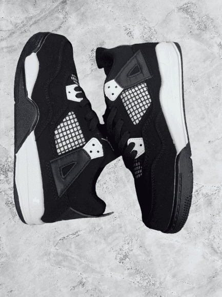 Retro 4 Thunder White and Black